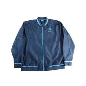 AT&T Jacket Mens XL Blue Zip Up Coat Uniform Work Job Pockets Bomber Mock